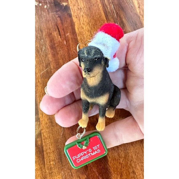 Vintage 90s Ganz Rottweilier Christmas Ornament Dog New Puppy's First Ch… - Picture 6 of 12